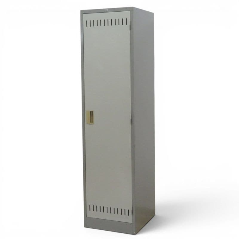 【中古】掃除用ロッカー グレー W455 D525 H1790 掃除用具入れ ハンガーパイプ フック タオル掛け 中古オフィス家具 KK21859