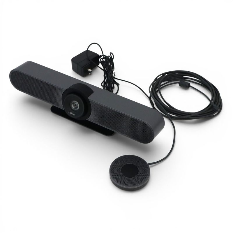 【中古】ロジクール MEETUP WEBカメラセット V-R0007 ブラック ビデオ会議システム 4K 120度超広角レンズ 一体型会議用カメラ 中古オフィス家具 EG20170