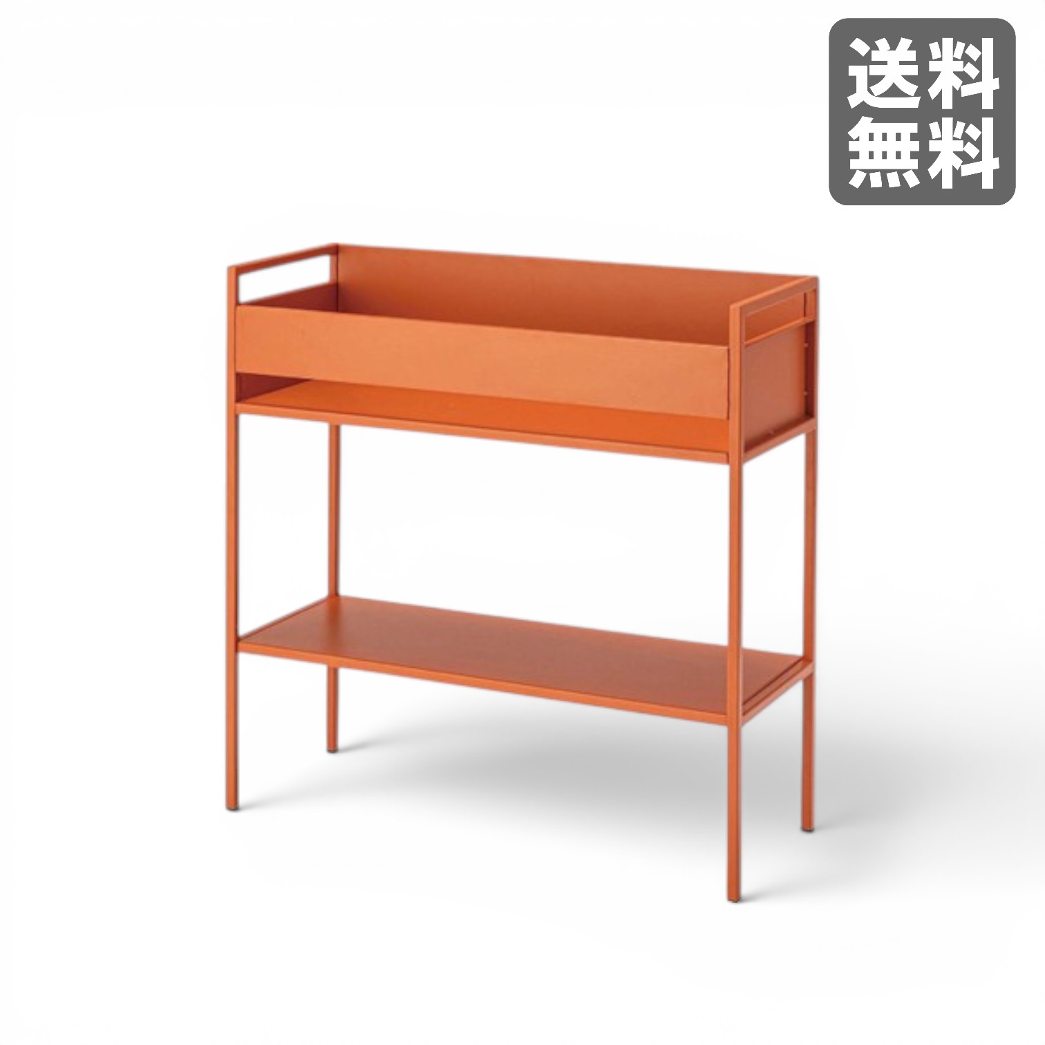 新品】スリムスチールラック オレンジ 2段 高さ62cm BR002-001653新品