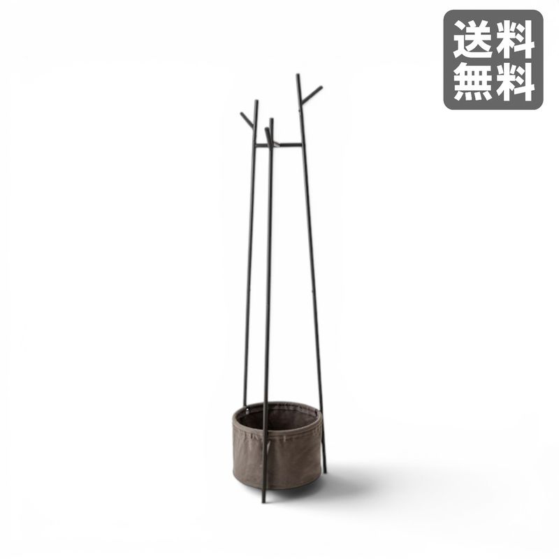 【新品】バスケット付きポールハンガー ダークグレー BR002-001819  ｜オフィス家具のビックリユース