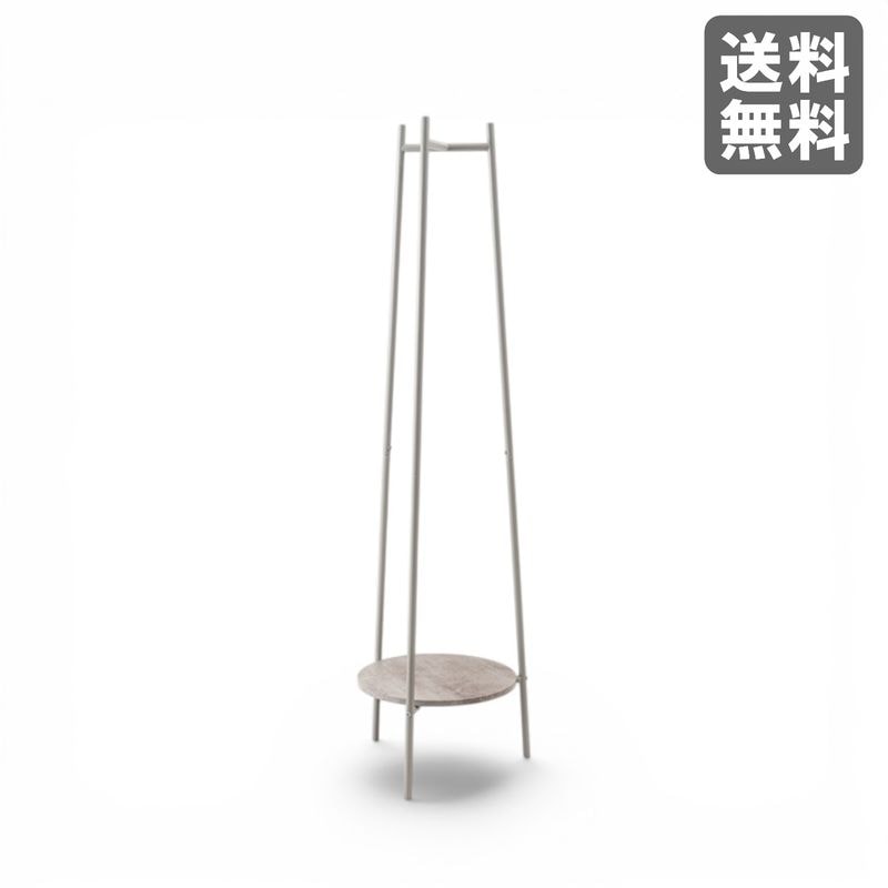 【新品】スチールコートハンガー 木製棚板付き グレー モダン BR002-001824  ｜オフィス家具のビックリユース