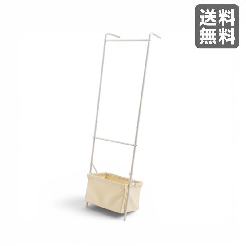 【新品】バスケット付きポールハンガー ホワイト BR002-001827 ｜オフィス家具のビックリユース
