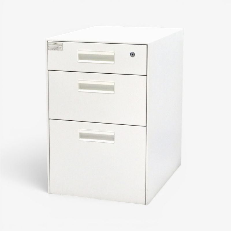 【中古】プラス  AS-F046SC-3 2021年製 ホワイト 収納ワゴン デスクワゴン インサイドワゴン 引き出し 鍵有 中古オフィス家具 KK22047 