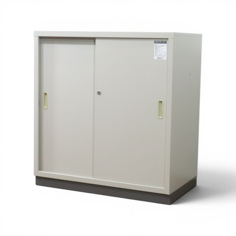 【中古】コクヨ 引き違い書庫 SH-D3355F1T ニューグレー 引き戸 引戸 キャビネット 収納庫 書類棚 単体書庫 中古オフィス家具 AG22020