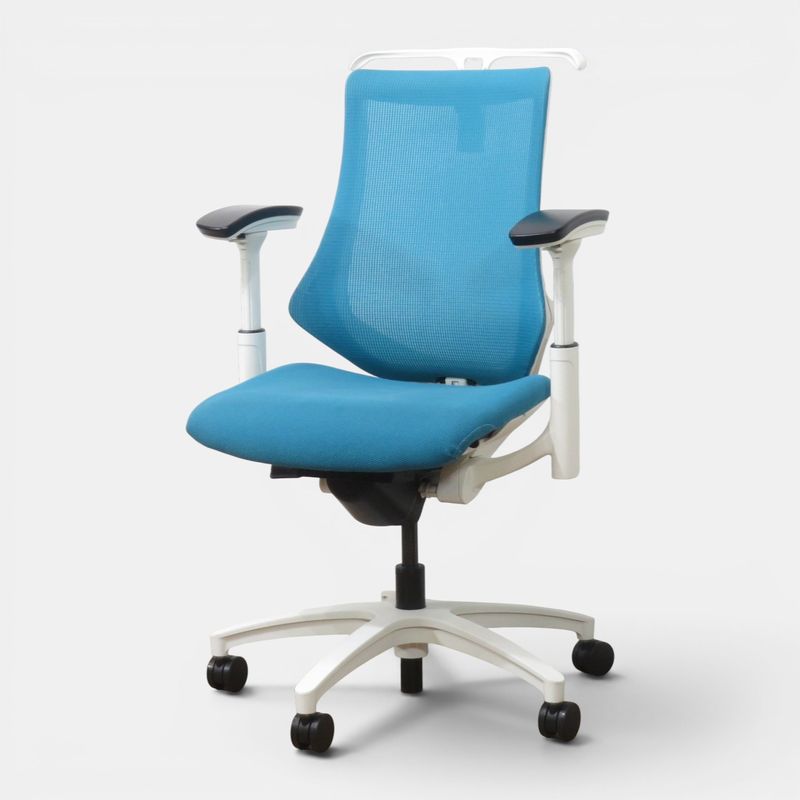 中古】イトーキ オフィスチェア アクト KG-475JV-W9A3 ブルー ハンガー