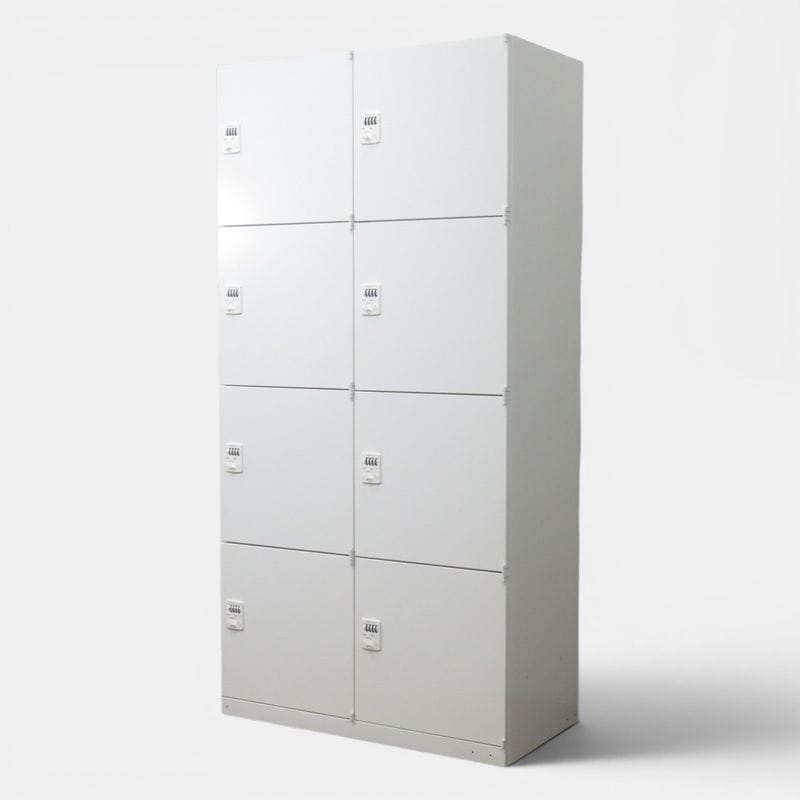 【中古】オカムラ 8人用パーソナルロッカー レクトライン 4BR33X ZA75 ホワイト W900 D450 H1800mm ダイヤル錠 中古オフィス家具 AG22061 