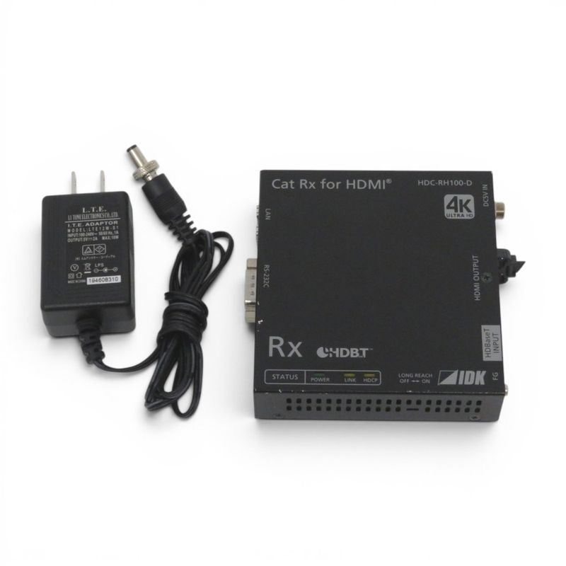 【中古】IDK HDC-RH100-D HDMIツイストペアケーブル延長用受信器 4K対応 HDBaseT RS-232C ブラック HDMI延長器 HDMIレシーバー 映像伝送装置 中古オフィス家具 EG21872