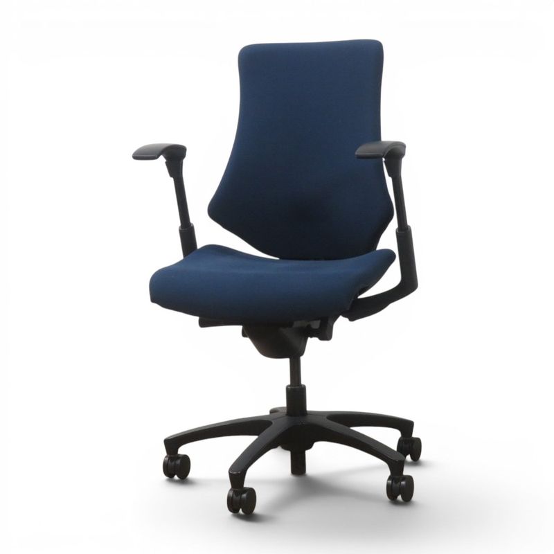 【中古】イトーキ エフチェア 肘付オフィスチェア KF-330GS-T1B2 ネイビー 事務椅子 パソコンチェア ワーク ハイバック 中古オフィス家具 AG22130