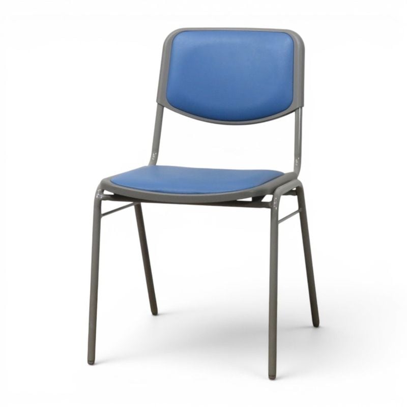 【中古】ライオン スタッキングチェア NO.1057S ブルー スタッキングチェア 肘無し 会議椅子 セミナー 講演 中古オフィス家具 AG22026