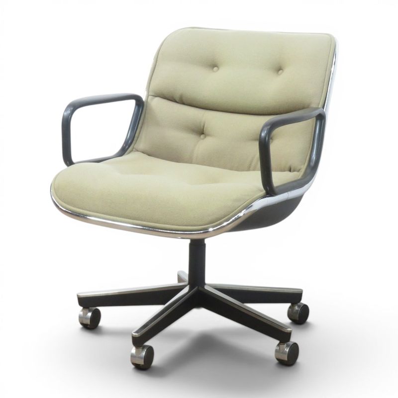 【中古/訳有】ノル ポロックチェア  ベージュ ヴィンテージ デスクチェア エグゼクティブ ファブリック 中古オフィス家具 AG22180-1