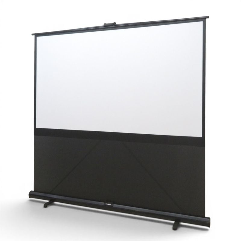 【中古】キクチ科学 プロジェクタースクリーン GFP 92HDW ブラック W2190 D110 H130 92インチ 床置き式 自立型 オフィスアクセサリー 中古オフィス家具 KK22092 