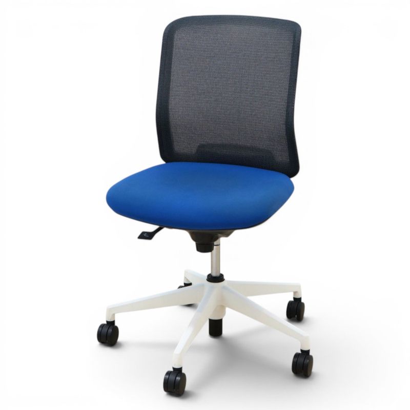 【中古】ウチダ 肘無オフィスチェア カリッサ 2020年製 ブルー リクライニング メッシュ 事務椅子 OAチェア 中古オフィス家具 EG22183