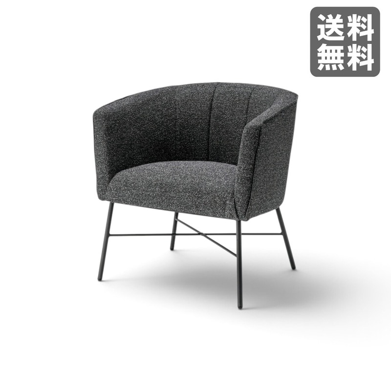 【新品】ラウンジチェア ダークグレー ファブリック BR002-000995　｜オフィス家具のビックリユース