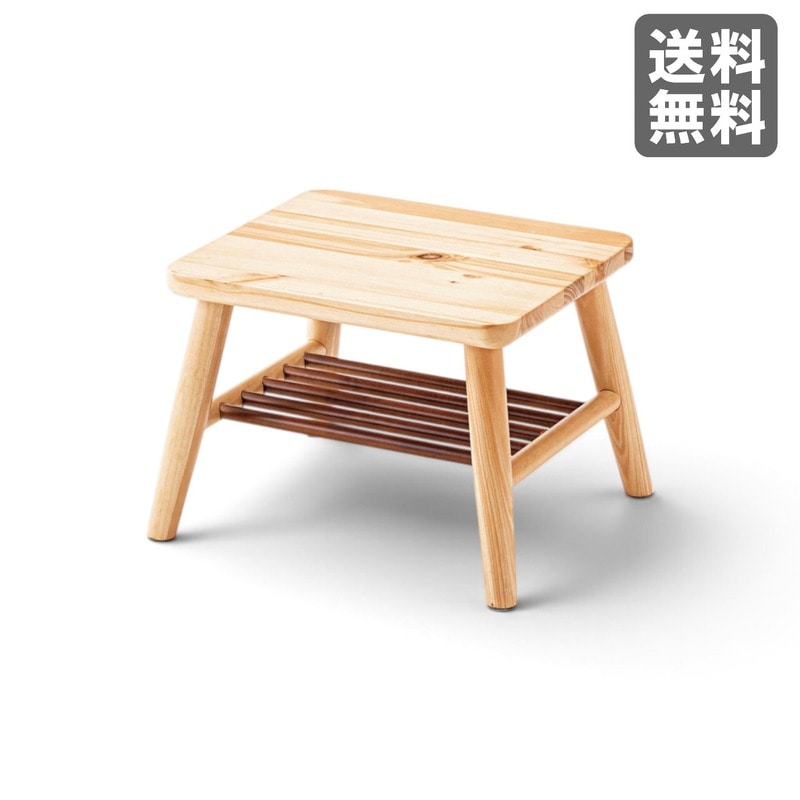【新品】ミニスツール 座高25cm 木製 ナチュラル 北欧デザイン BR002-001114　｜オフィス家具のビックリユース