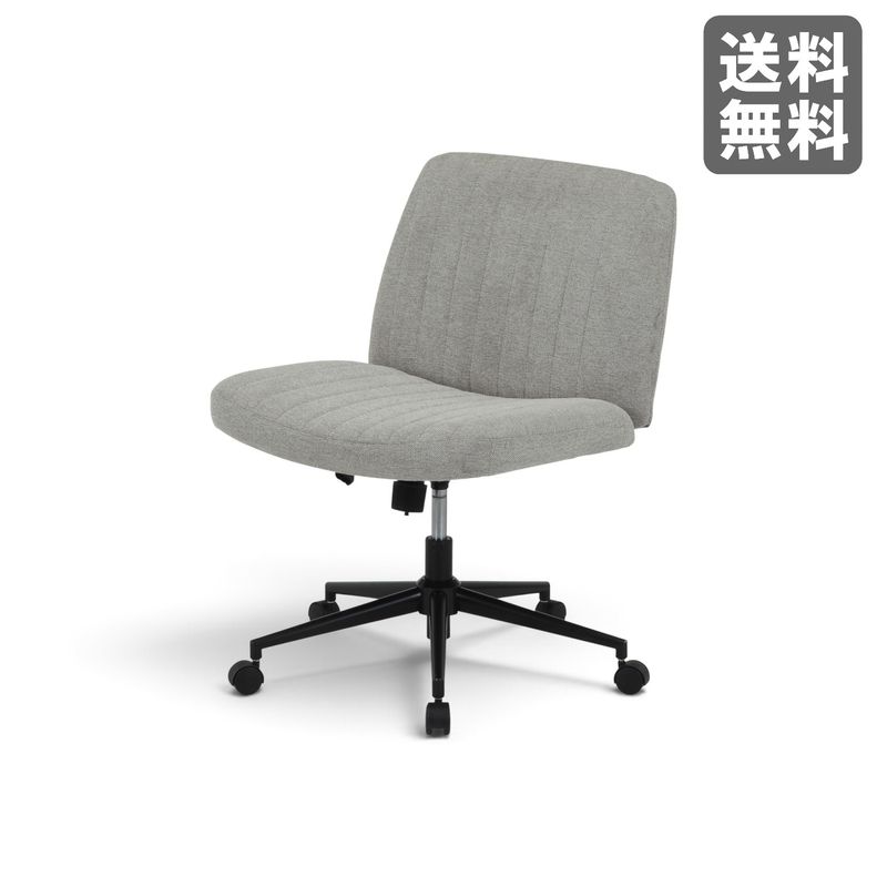 【新品】オフィスチェア グレー 肘無し 横幅広め ファブリック　BR004-000023　｜オフィス家具のビックリユース