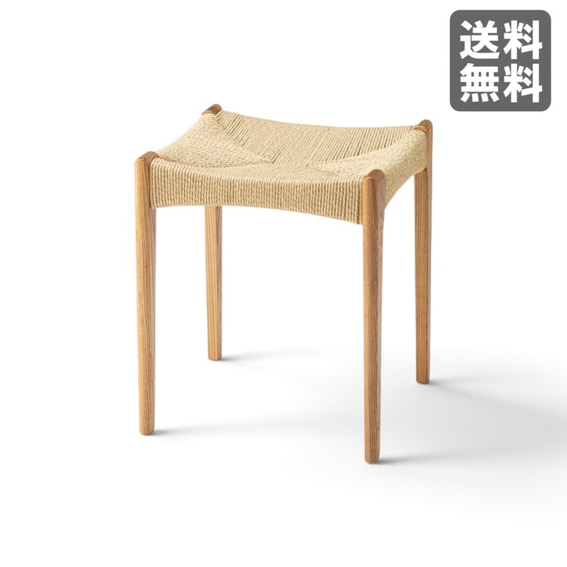 【新品】ペーパーコードスツール ナチュラル 天然木 木製椅子 BR002-001089　｜オフィス家具のビックリユース