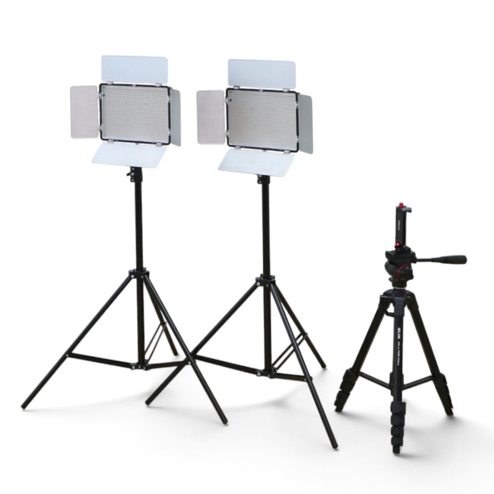 中古】撮影器具 SAMTIAN TL-600AS LEDライト2灯・SLIK GX-m 7500 VIDEO