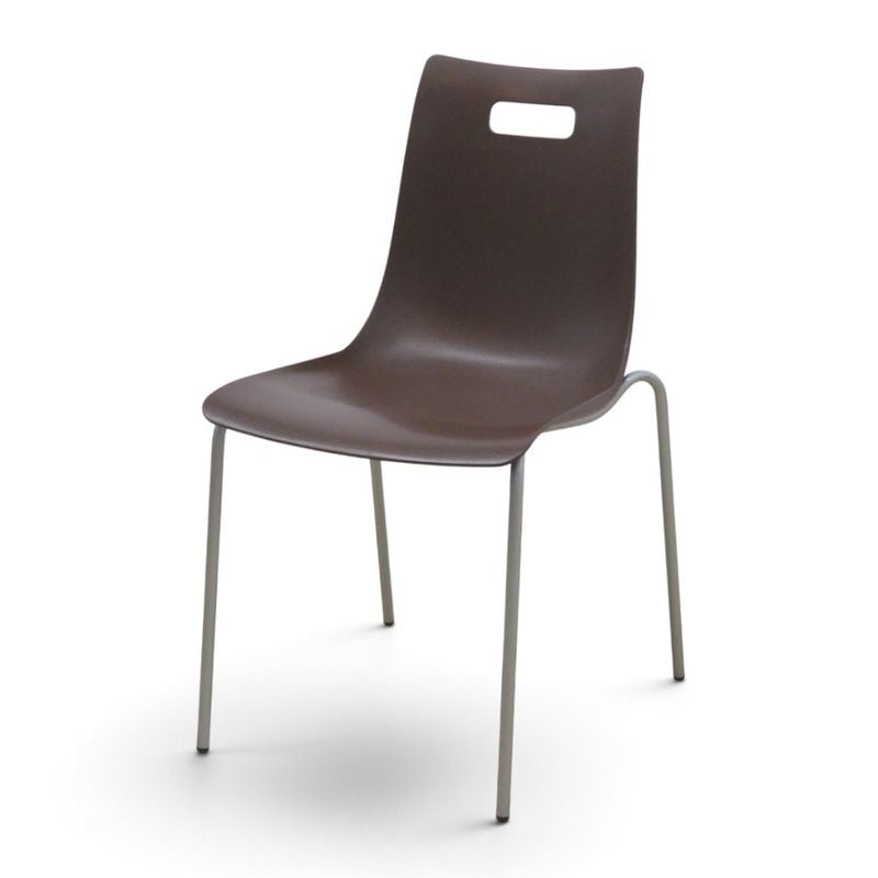 【中古】カワジュン スタッキングチェア ブラウン ミーティングチェア ダイニングチェア カフェチェア 会議椅子 中古オフィス家具  KK22308
