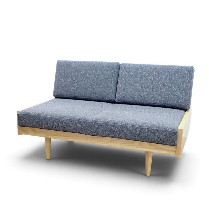 中古】無印良品 MUJI ソファベンチ グリーン 2トーンカラー 3人掛け