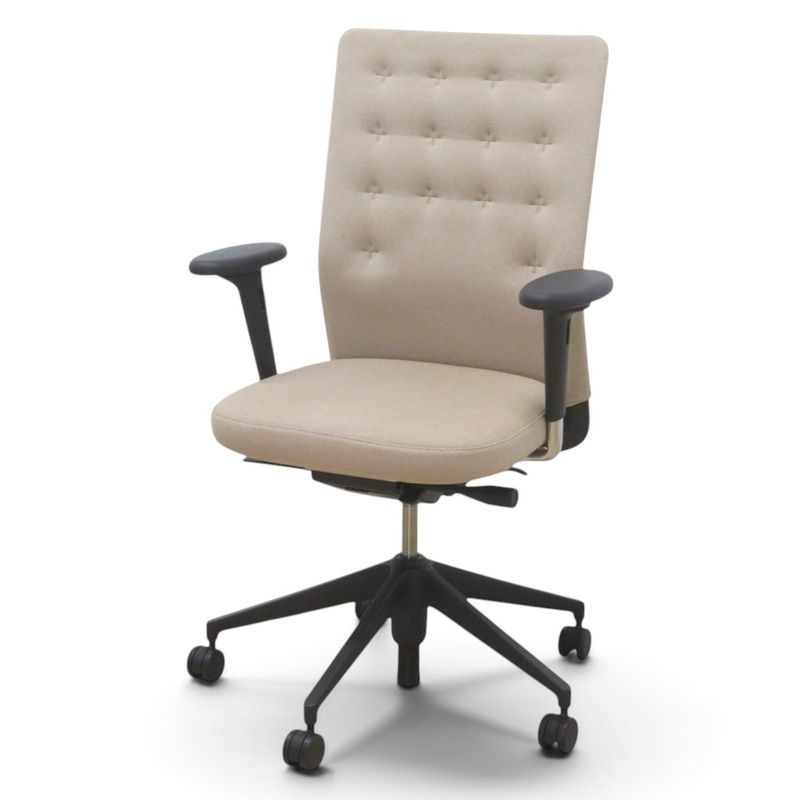 【中古】ヴィトラ vitra. 肘付きオフィスチェア IDトリム 2022年製 ベージュ アントニオ・チッテリオ Antonio Citterio ミーティングチェア 会議椅子 布張り 中古オフィス家具  KK22488 EG22488