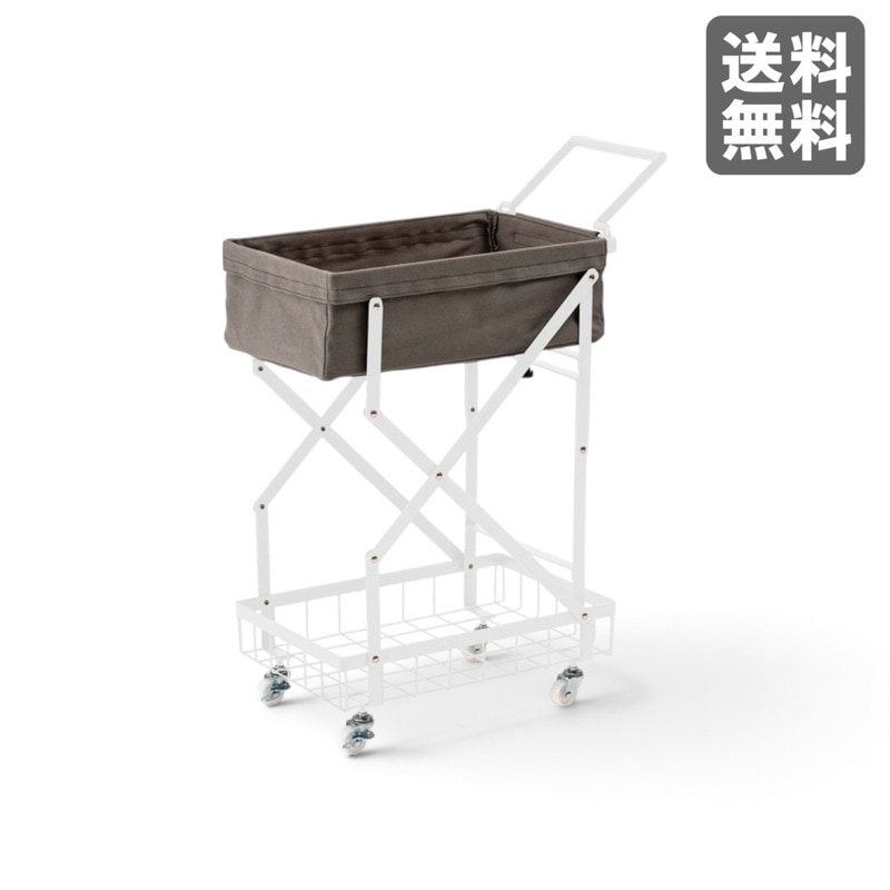 【新品】移動式フォールディングワゴン ホワイト 折りたたみ式 キャスター付き　BR002-001710　｜オフィス家具のビックリユース