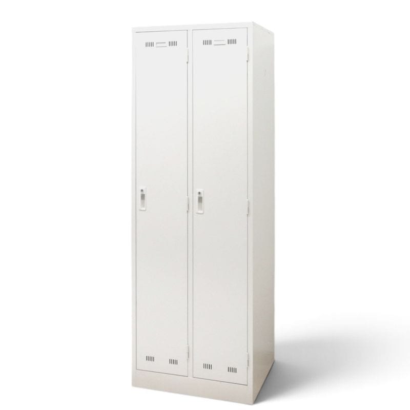【中古】LION 2人用ロッカー LE-2W ホワイト W610 D515 H1790 個人ロッカー 網棚 ハンガーパイプ 中古オフィス家具 EG22370