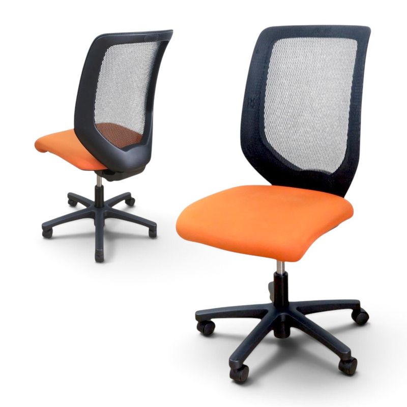 【中古】イトーキ 肘無しオフィスチェア コルト KT-230JD-T1D3T1 オレンジ 事務椅子 メッシュ ハイバック 中古オフィス家具 YH22544