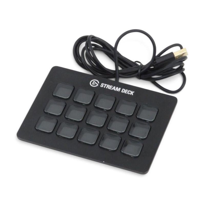 【中古】エルガト STREM DECK ショートカットコントローラー 20AA9902 ブラック 中古オフィス雑貨 YH22394