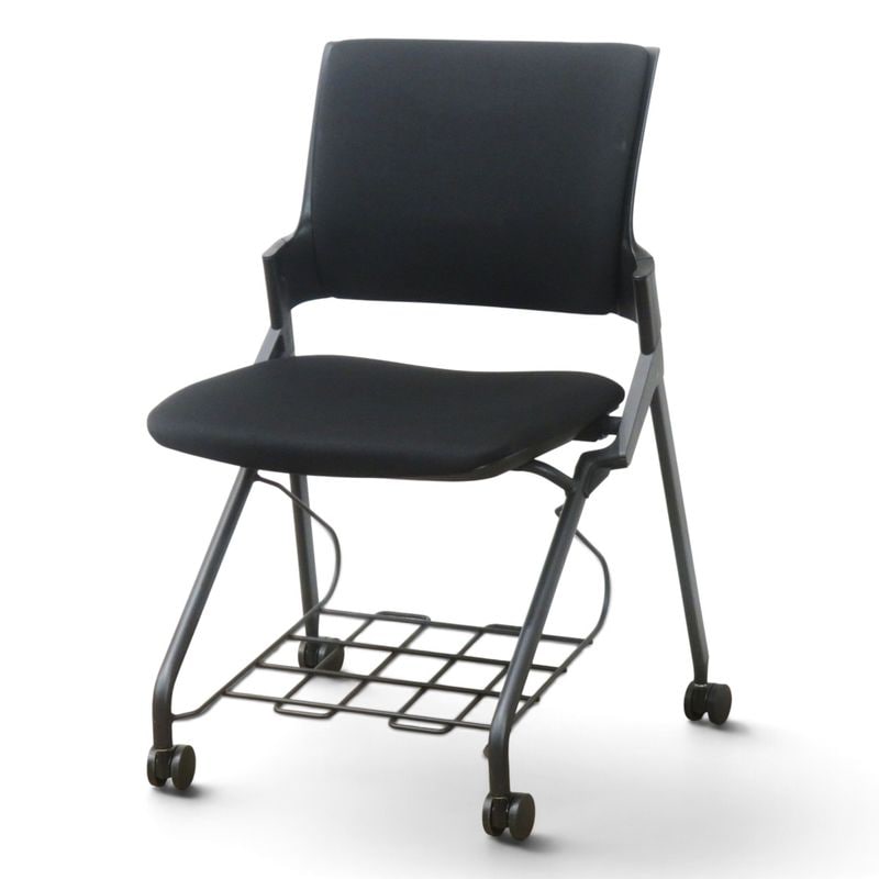 【中古】イトーキ ネスティングチェア モノン KLD221PGRT1T1T1 ブラック 棚付 キャスター脚 中古オフィス家具 AG22611