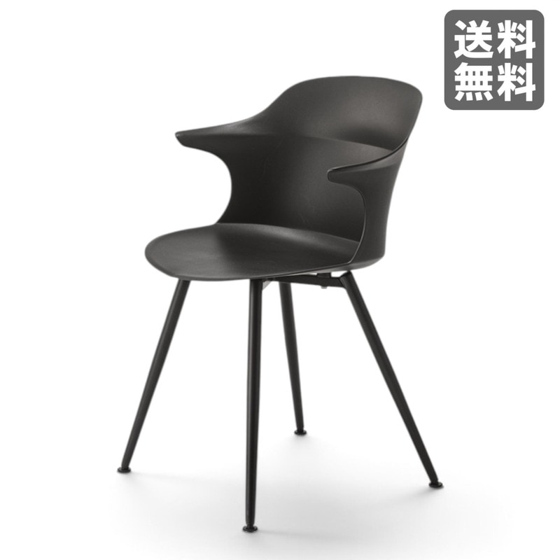 【新品】ダイニングチェア ブラック アヴァン ポリプロピレン 56cm幅 リビング おしゃれ　BR002-003532　｜オフィス家具のビックリユース