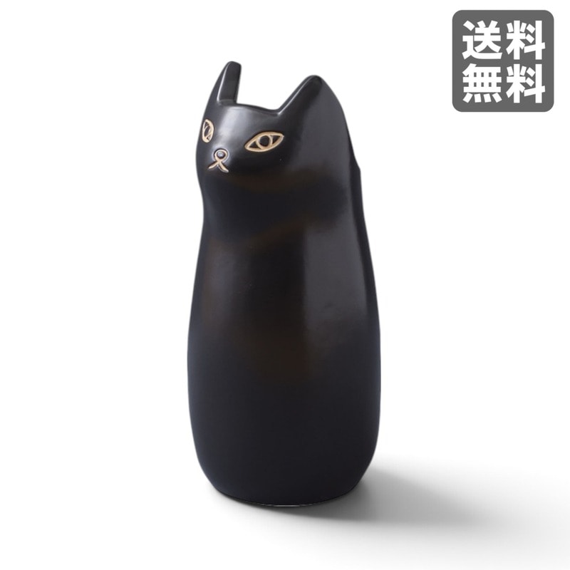 【新品】傘立て 猫モチーフ ブラック 陶器 16cm幅 玄関収納 かわいい　BR002-003358　｜オフィス家具のビックリユース