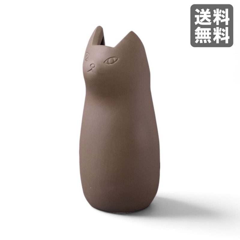 【新品】傘立て 猫モチーフ ブラウン 陶器 16cm幅 玄関収納 かわいい　BR002-003359　｜オフィス家具のビックリユース