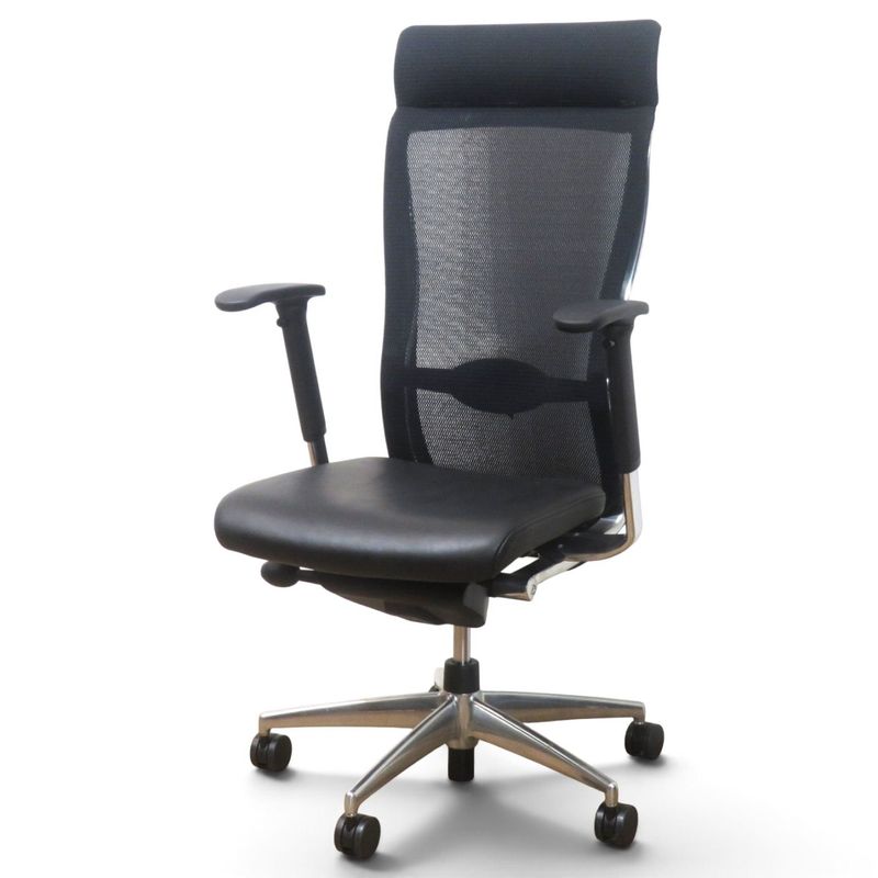 中古】オカムラ CEシリーズ エグゼクティブオフィスチェア 総レザー