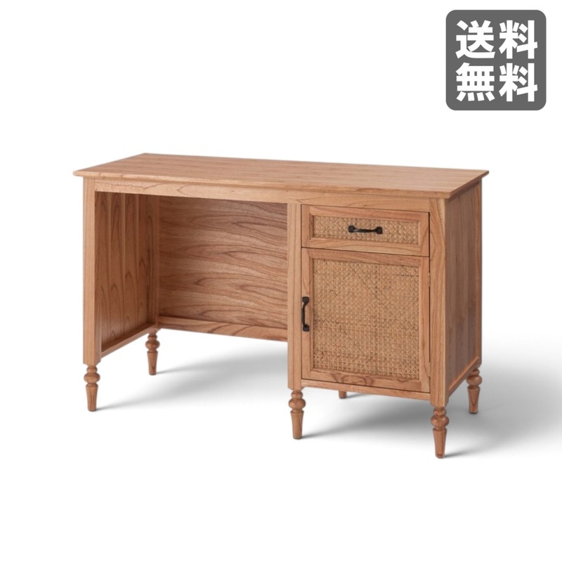 【送料無料】アンティーク調デスク/幅112cm 新品】デスク 112cm幅 アンティーク調 ナチュラル 天然木化粧繊維版