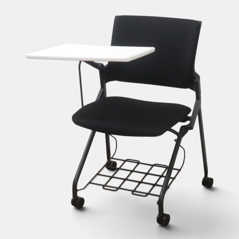 【中古】イトーキ ネスティングチェア モノン KLD223PGRT1T1T1 ブラック テーブル付き 棚付 中古オフィス家具 AG22619
