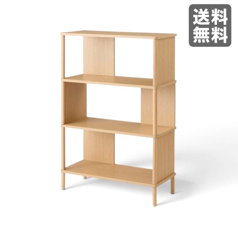 新品】オープンシェルフ4D ナチュラル 80cm幅 収納棚 北欧 木目調