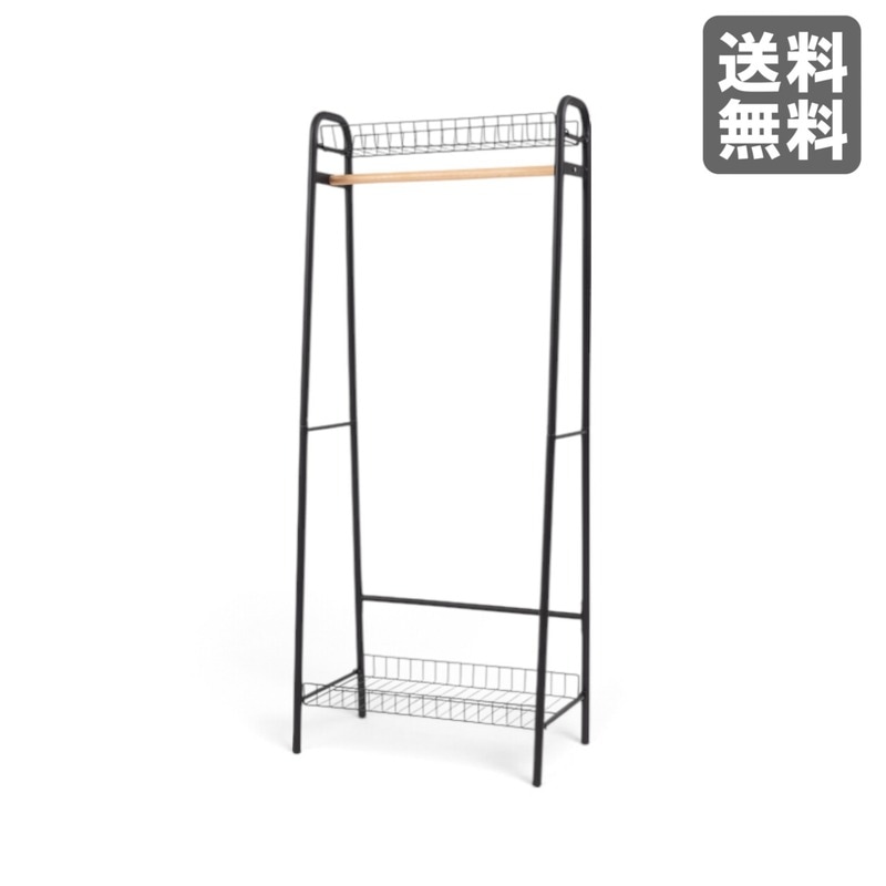 【新品】ハンガー ブラック スチール 70cm幅 衣類収納 ポールハンガー シンプル　BR002-001856　｜オフィス家具のビックリユース