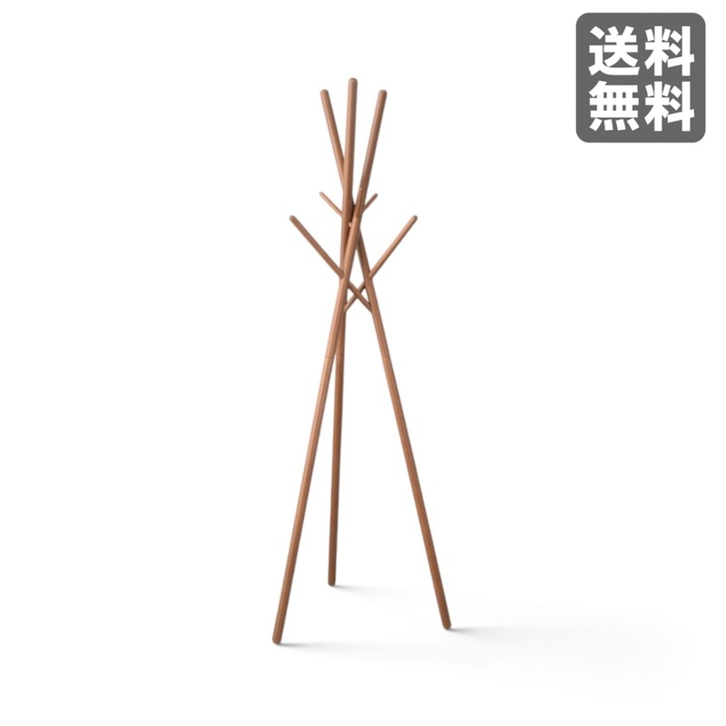 【新品】ハンガー ブラウン 天然木 58cm幅 衣類収納 ポールハンガー 北欧　BR002-001868　｜オフィス家具のビックリユース