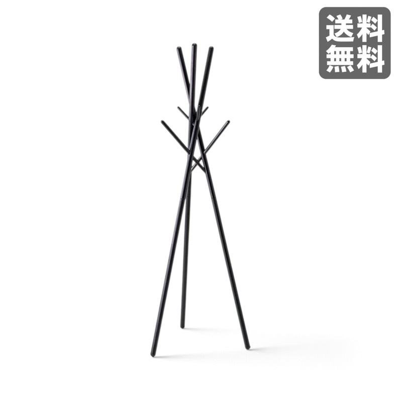【新品】ハンガー ブラック 天然木 58cm幅 衣類収納 ポールハンガー シンプル　BR002-001867　｜オフィス家具のビックリユース