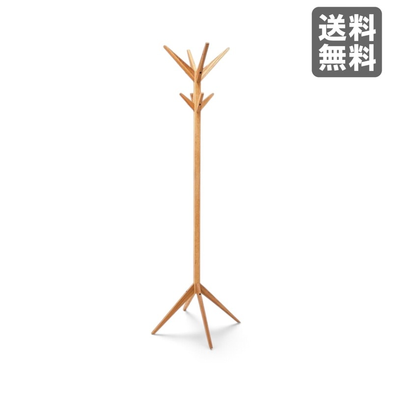 【新品】ハンガー ナチュラル 天然木 61cm幅 衣類収納 ポールハンガー 北欧　BR002-001865　｜オフィス家具のビックリユース