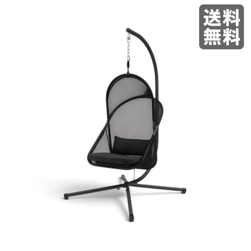 新品】ハンギングチェア ブラック ファブリック 100cm幅 ガーデン