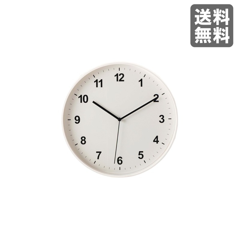 【新品】ウォールクロック ホワイト プラスチック 30cm幅 壁掛け時計 シンプルモダン　BR002-003132　｜オフィス家具のビックリユース