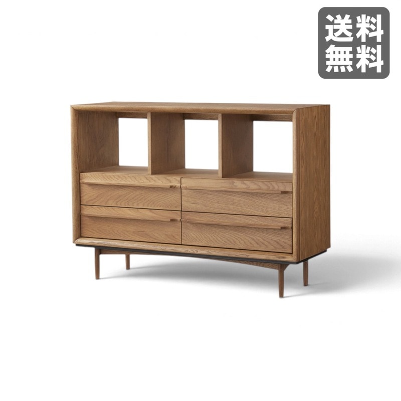 【新品】チェスト ブラウン 天然木 100cm幅 収納棚 寝室収納　BR002-001676　｜オフィス家具のビックリユース