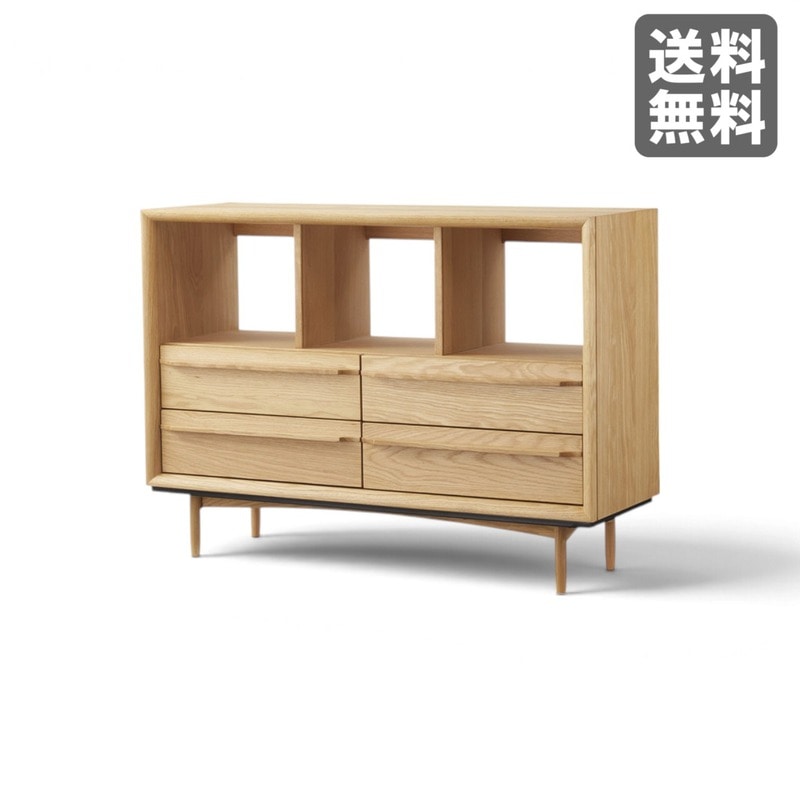 【新品】チェスト ナチュラル 天然木 100cm幅 収納棚 寝室収納　BR002-001677　｜オフィス家具のビックリユース