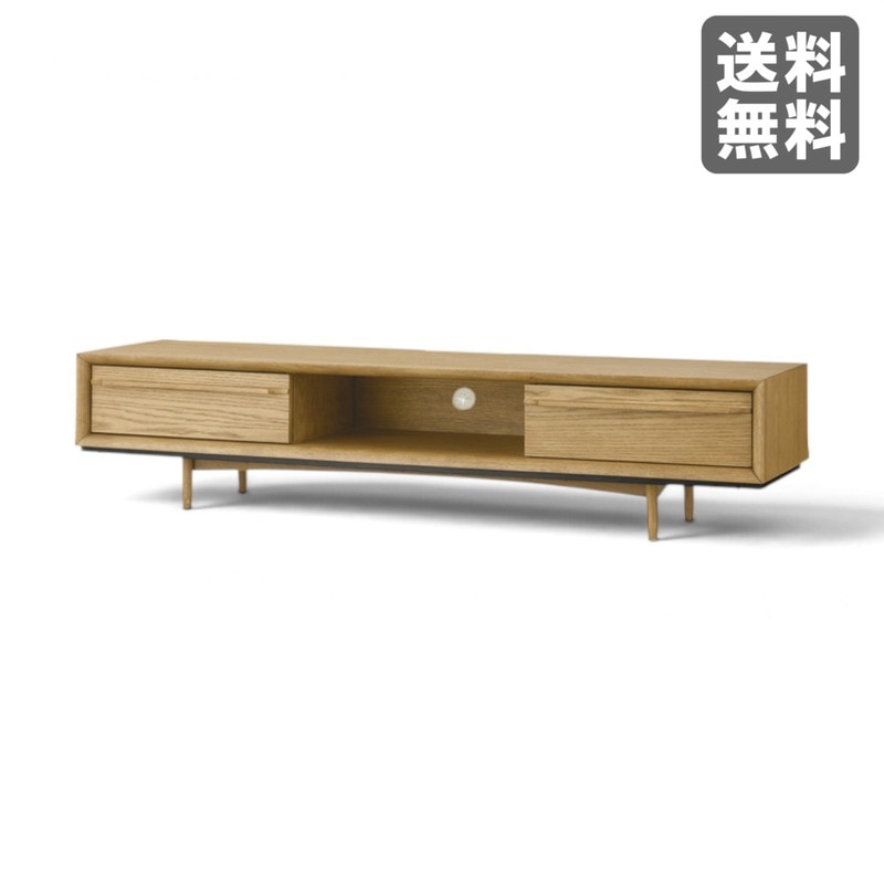 新品】ティモ TVボード150 ブラウン 天然木 150cm幅 収納棚 テレビ台