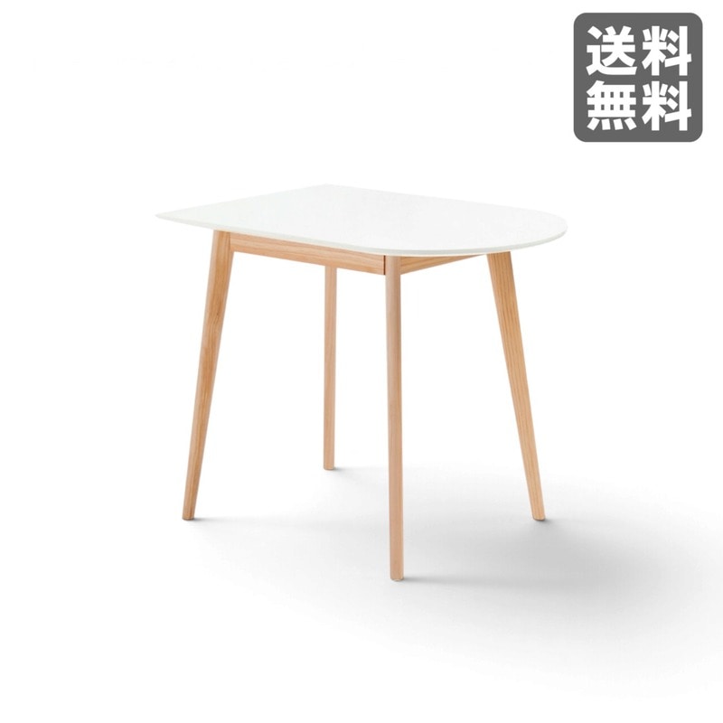 新品】スクエアテーブル 80cm幅 ホワイト 天然木 食卓テーブル 北欧