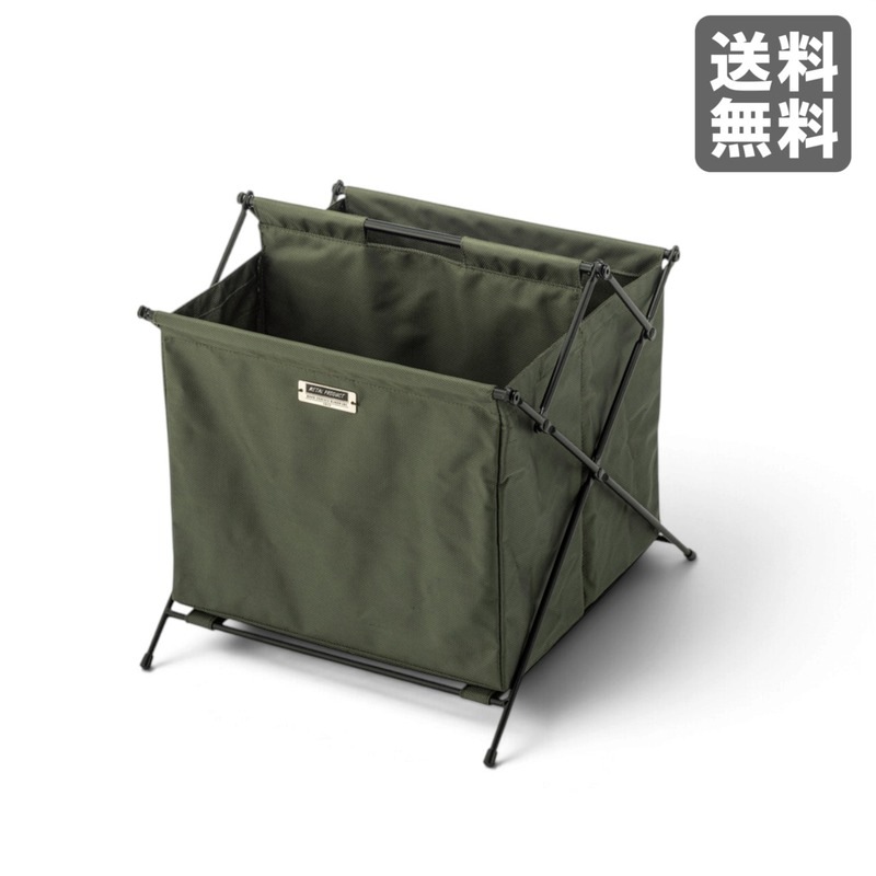 【新品】折りたたみバスケットS グリーン 折りたたみ式 ファブリック 37cm幅 仕切り付き 隙間収納 おしゃれ　BR002-003670　｜オフィス家具のビックリユース