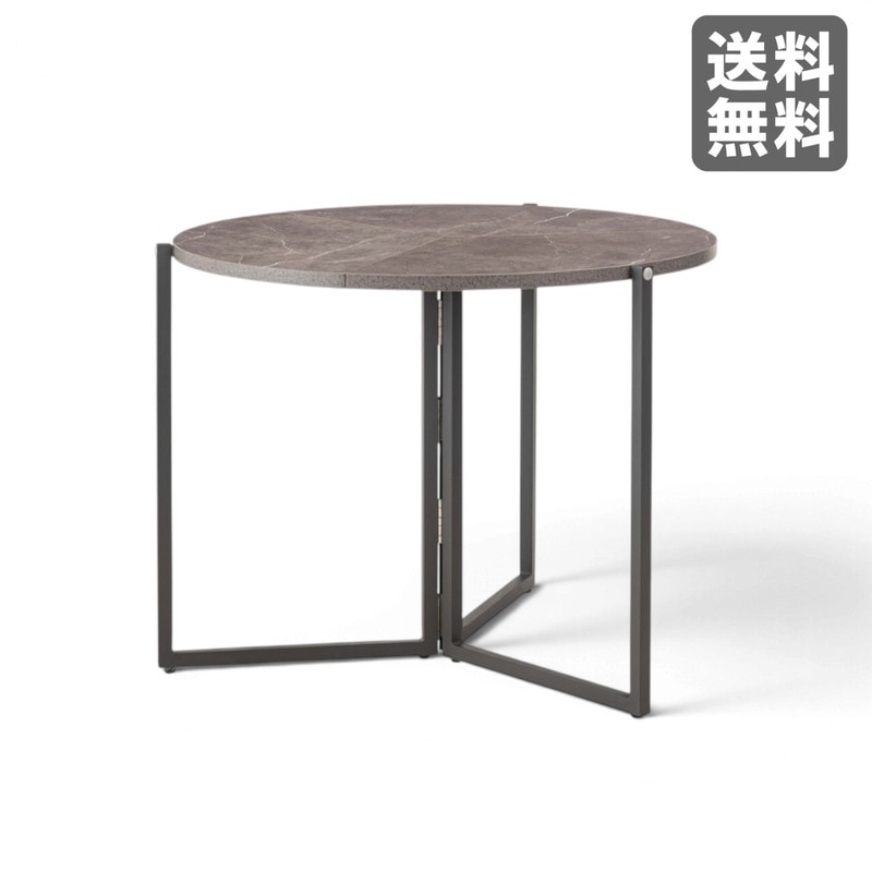 新品】折りたたみラウンドテーブル 大理石 カフェテーブル 円形