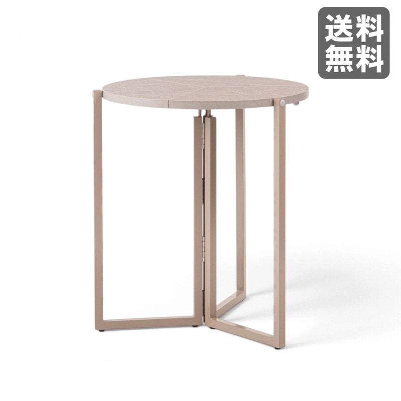 【新品】折りたたみラウンドテーブル 60cm幅 サンドストーン カフェテーブル 円形テーブル モダン　BR002-002056　｜オフィス家具のビックリユース