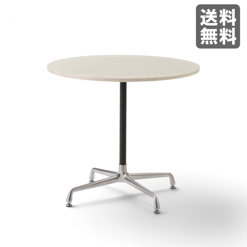 【新品】ラウンドテーブル 80cm幅 アイボリー アジャスター付 丸テーブル 食卓テーブル シンプル　BR002-002066　｜オフィス家具のビックリユース